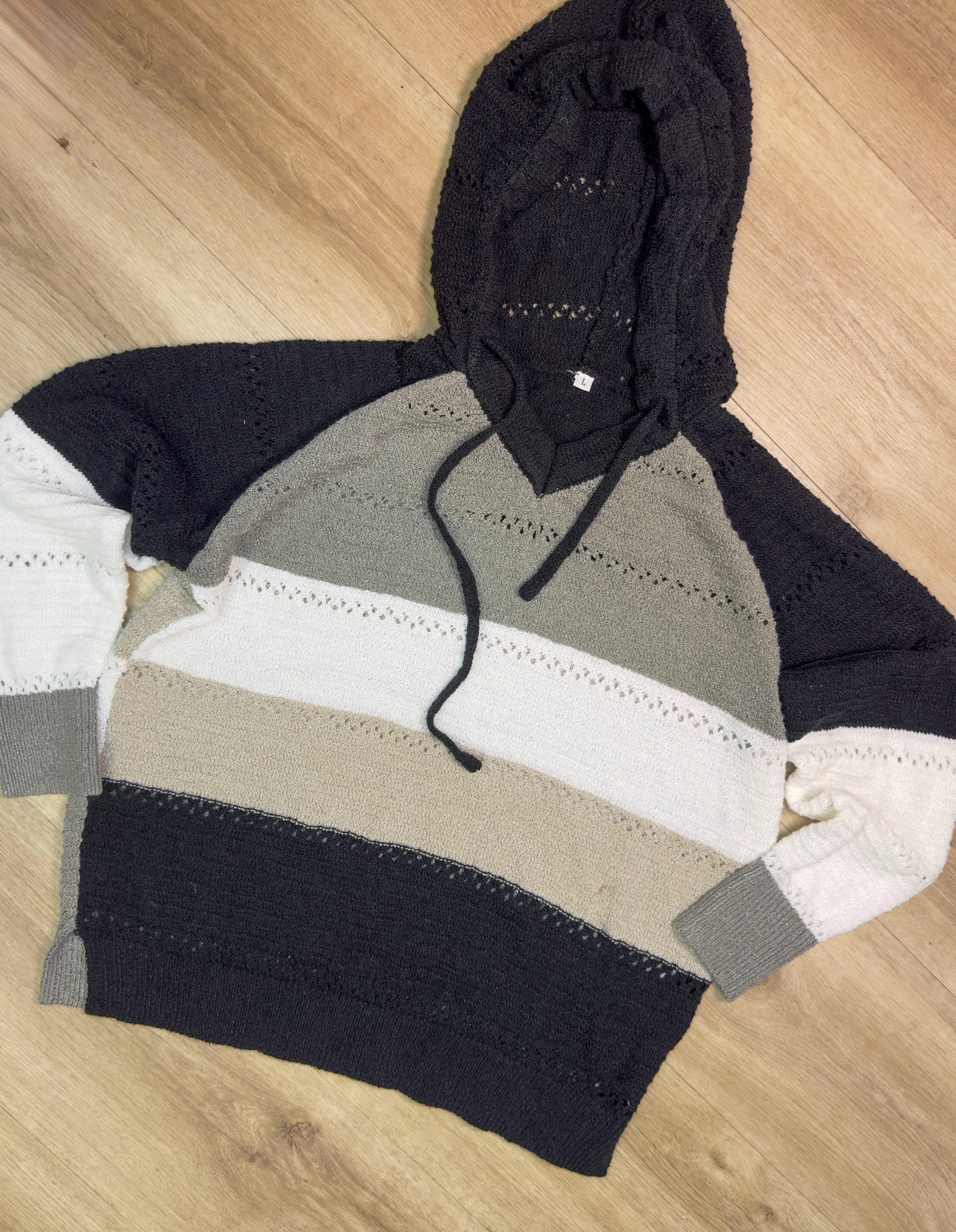 JERSEY DE PUNTO CON CAPUCHA MULTICOLOR – MUJER