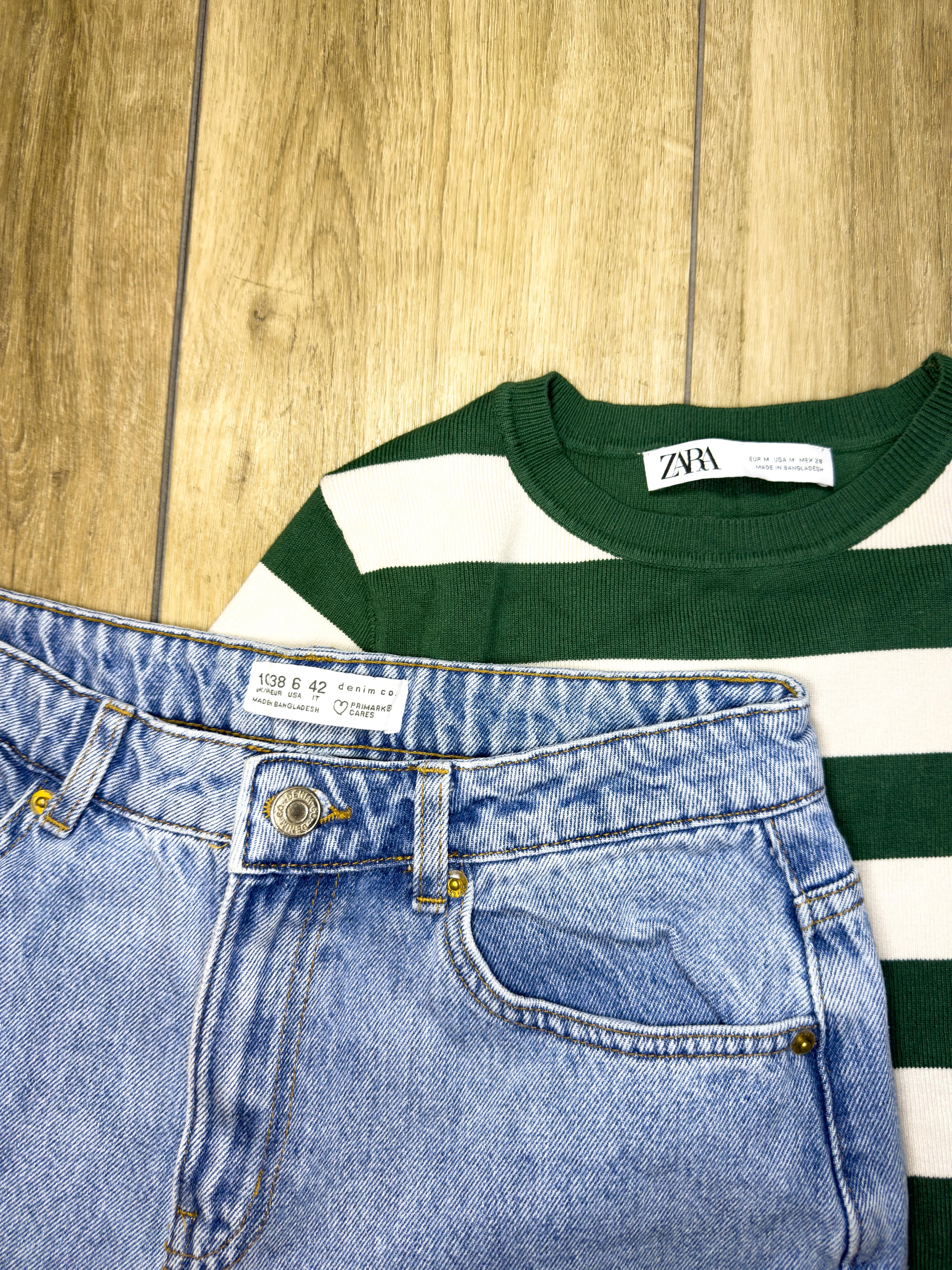 OUTFIT RAYAS VERDE & DENIM – STREET CLÁSICO