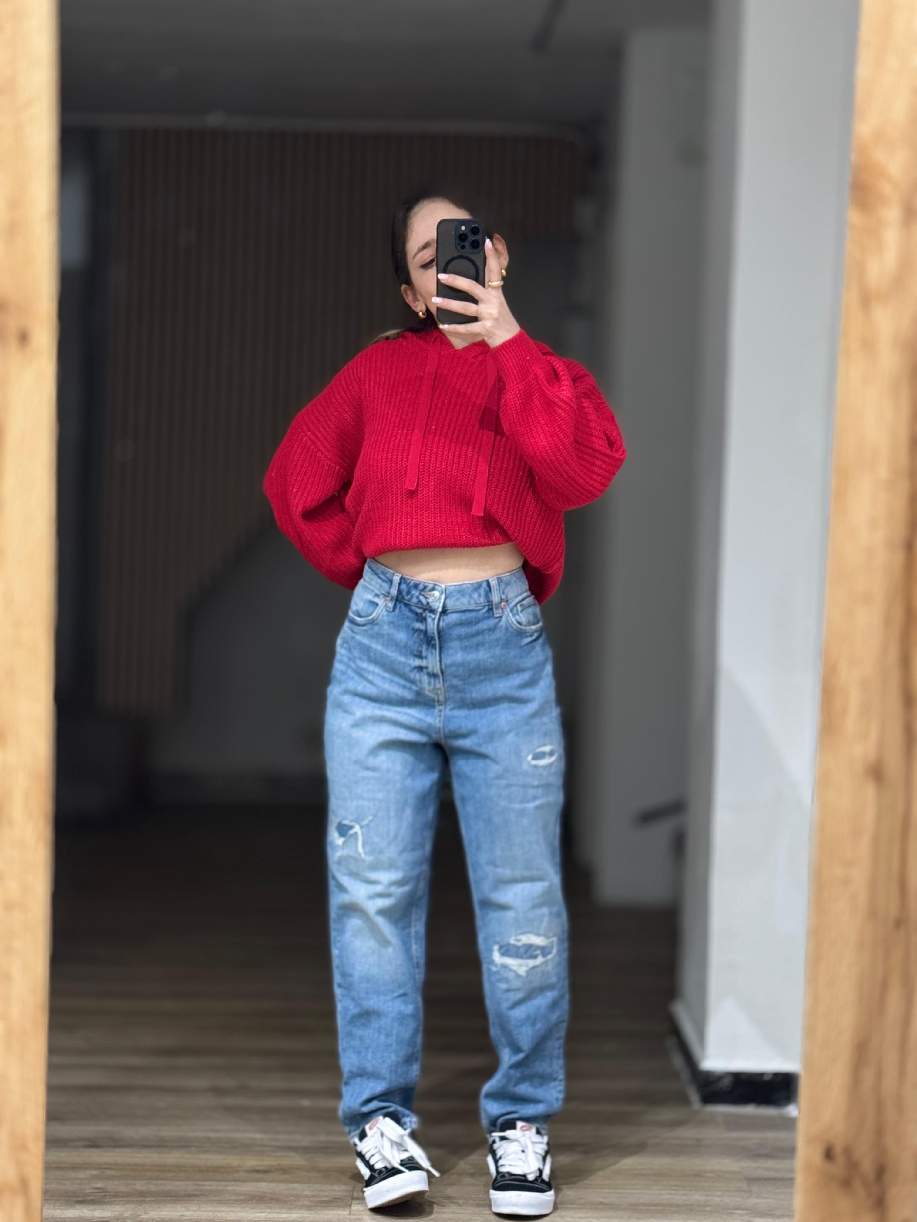 OUTFIT COLOR BLOCK PUNTO & DENIM – STREET CASUAL